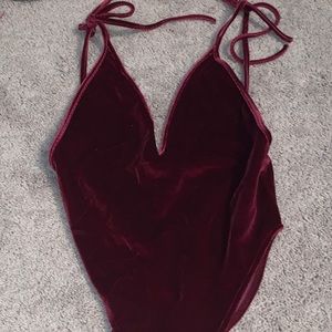 Cute velvet bodysuit